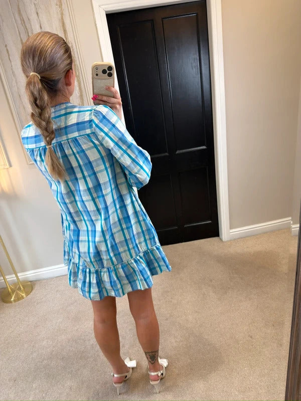 Vintage Jack Wills Blue Check Tunic / Mini Dress 10