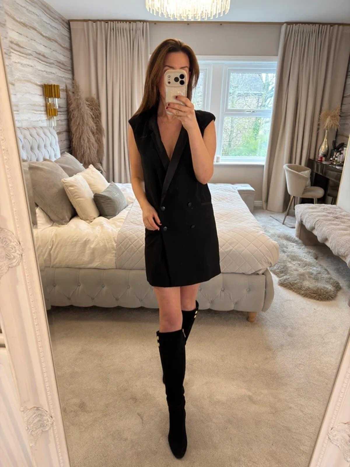 River Island Black Tuxedo Blazer Mini Dress 8