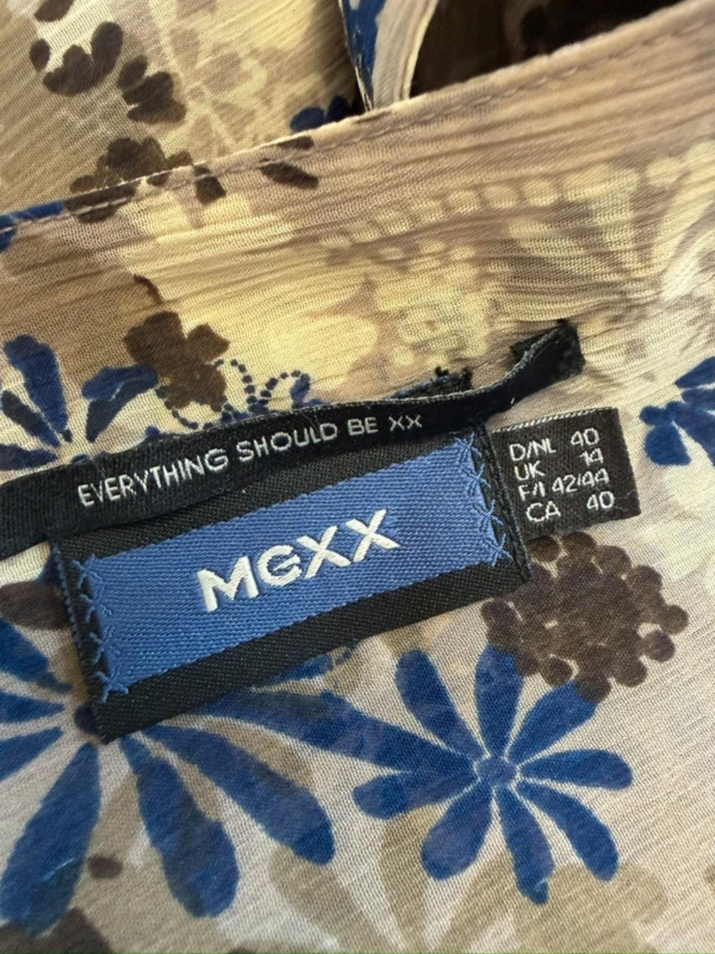 Mexx Beige & Blue Floral Blouse 14