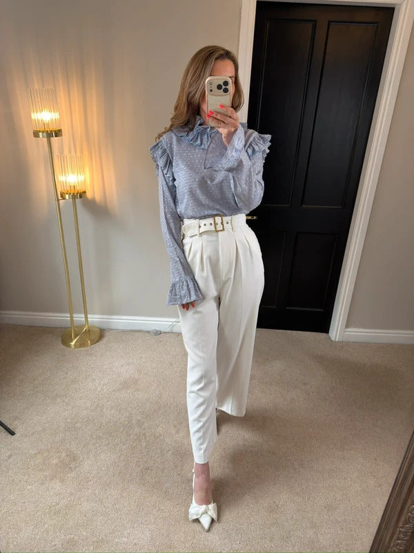 Lost Ink Dobby Frill Blouse 16