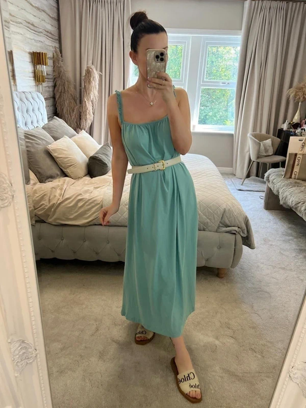 BNWT Zara Mint Green Midi Dress Large