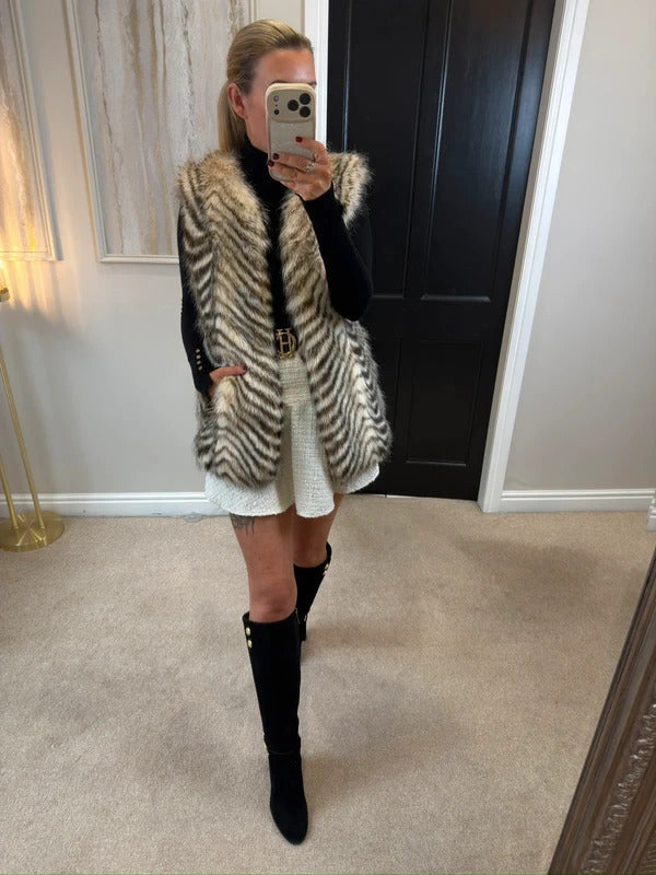 Armani Exchange Faux Fur Gilet Small