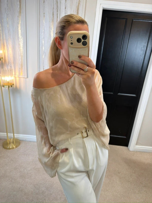 Boutique Cream Relaxed Fit Blouse One Size