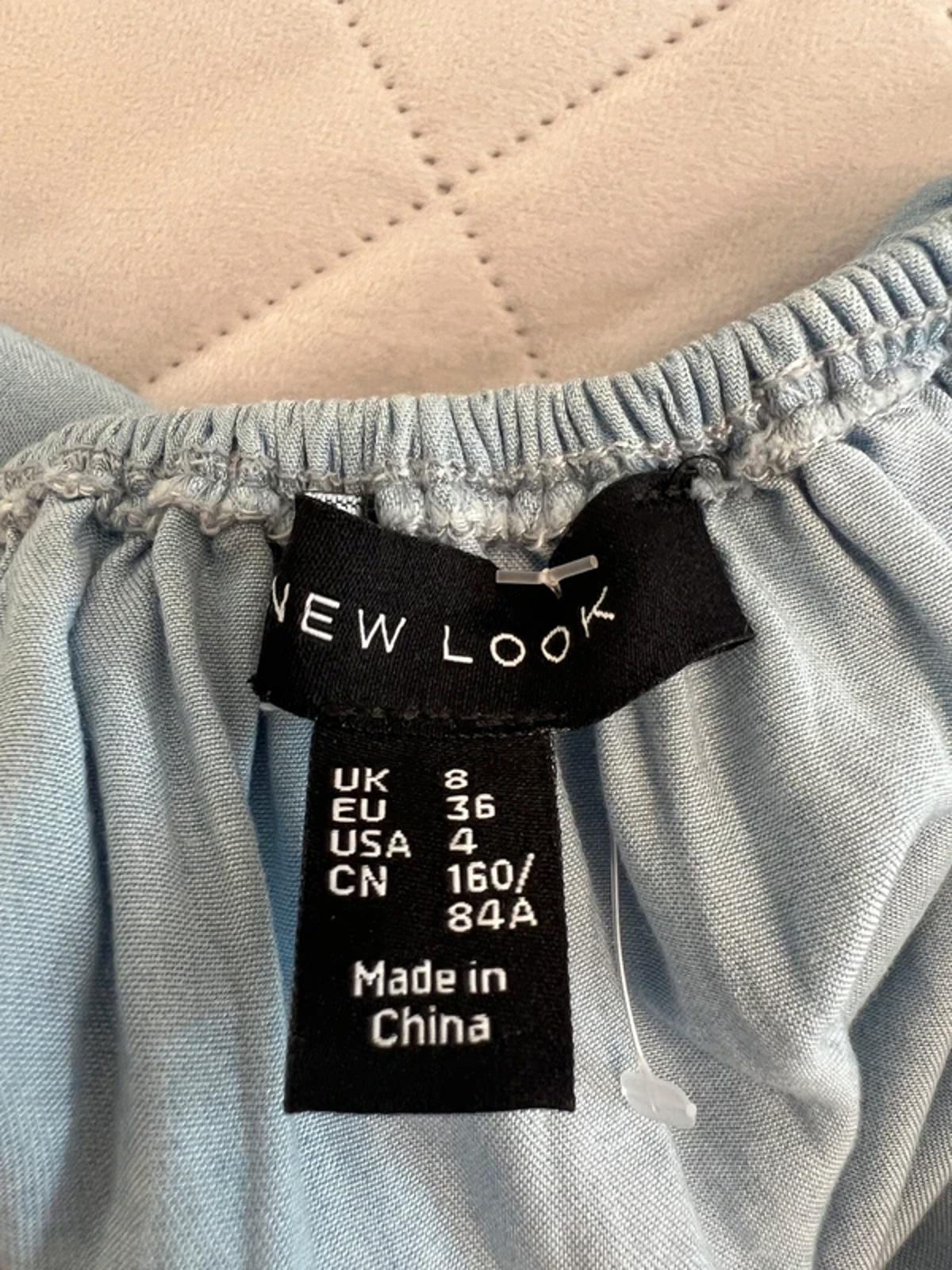 New Look Light Blue Denim Off The Shoulder Dress 8