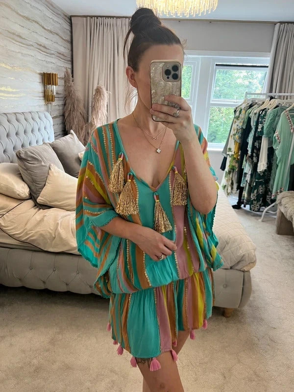 Miss June Boho Beach Kaftan One Size