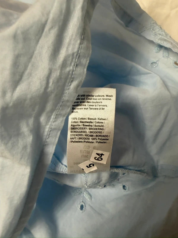 BNWT River Island Light Blue Frill Blouse Petite Size 10