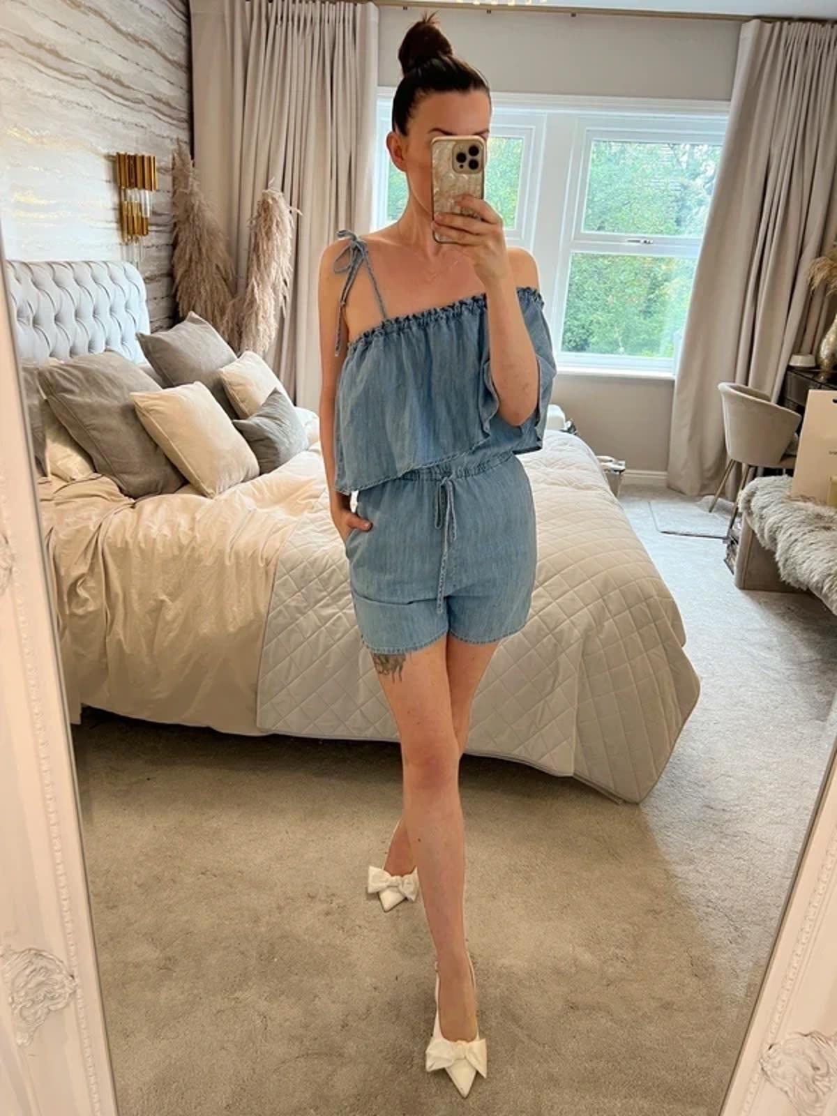 Next Denim Asymmetrical Playsuit 6