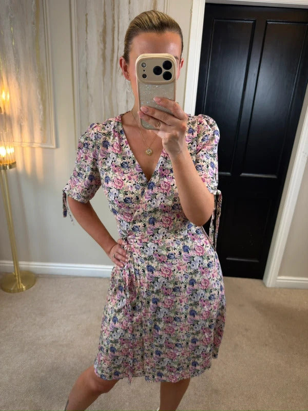 Paris Atelier & Other Stories Pink Floral Wrap Dress 10