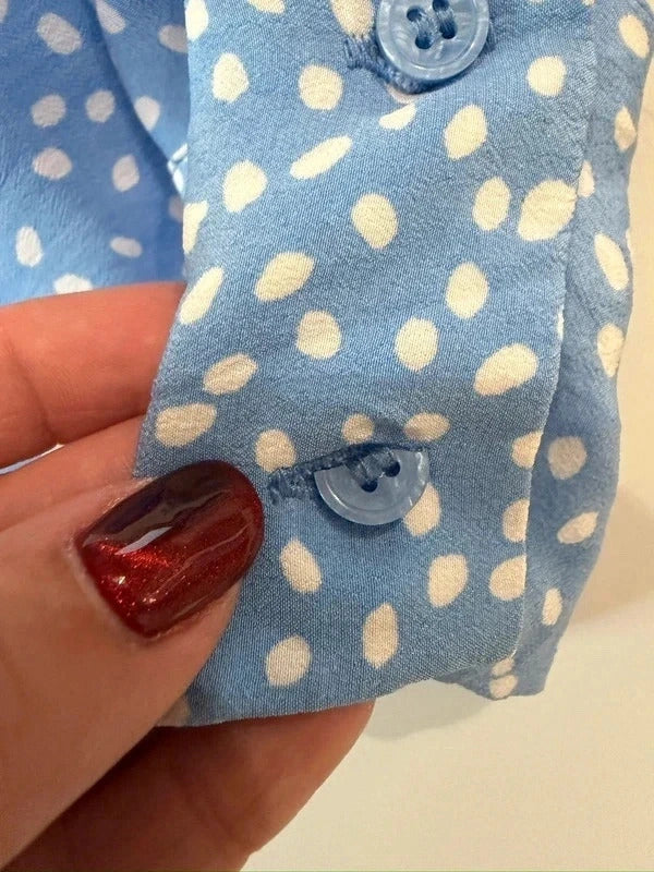 Paris Atelier & Other Stories Blue & White Spotty Tie Dress 8