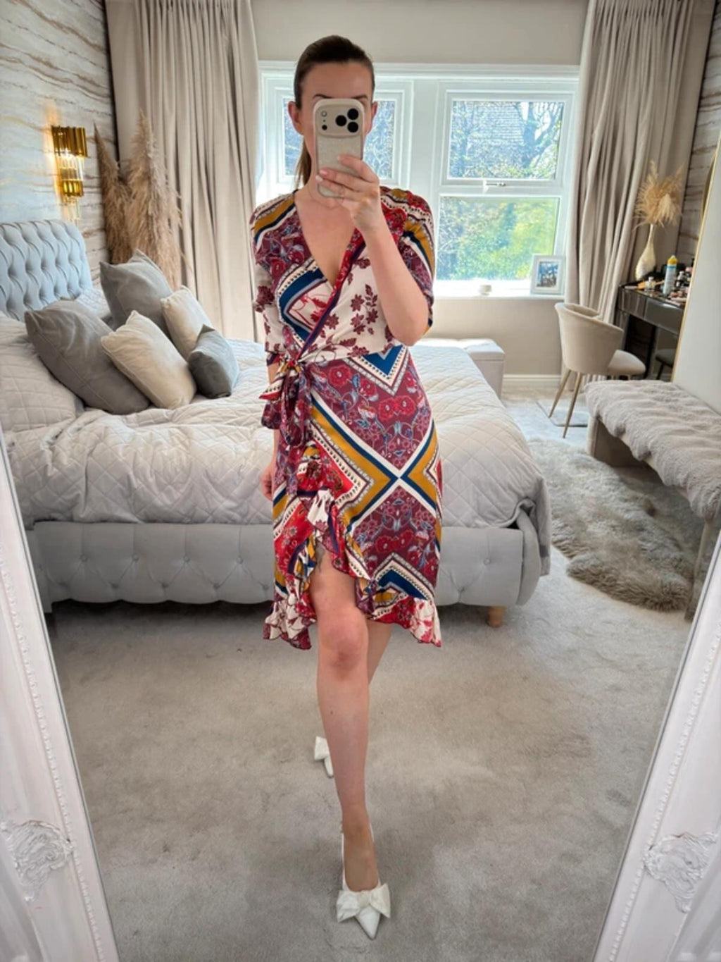 Girls On Film Multicoloured Wrap Dress 8