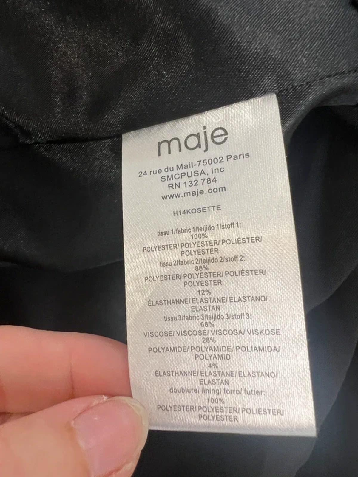 Maje Black Gulliver Mesh Fit and Flare Dress Size 2