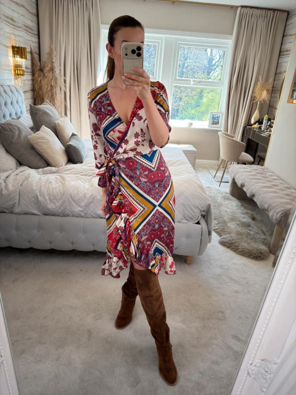 Girls On Film Multicoloured Wrap Dress 8