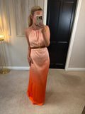 BNWT Next Orange / Pink Ombré Plait Maxi Dress 10