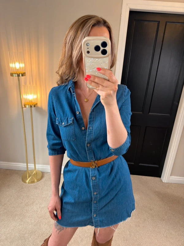 Zara Denim Shirt Dress Size Small