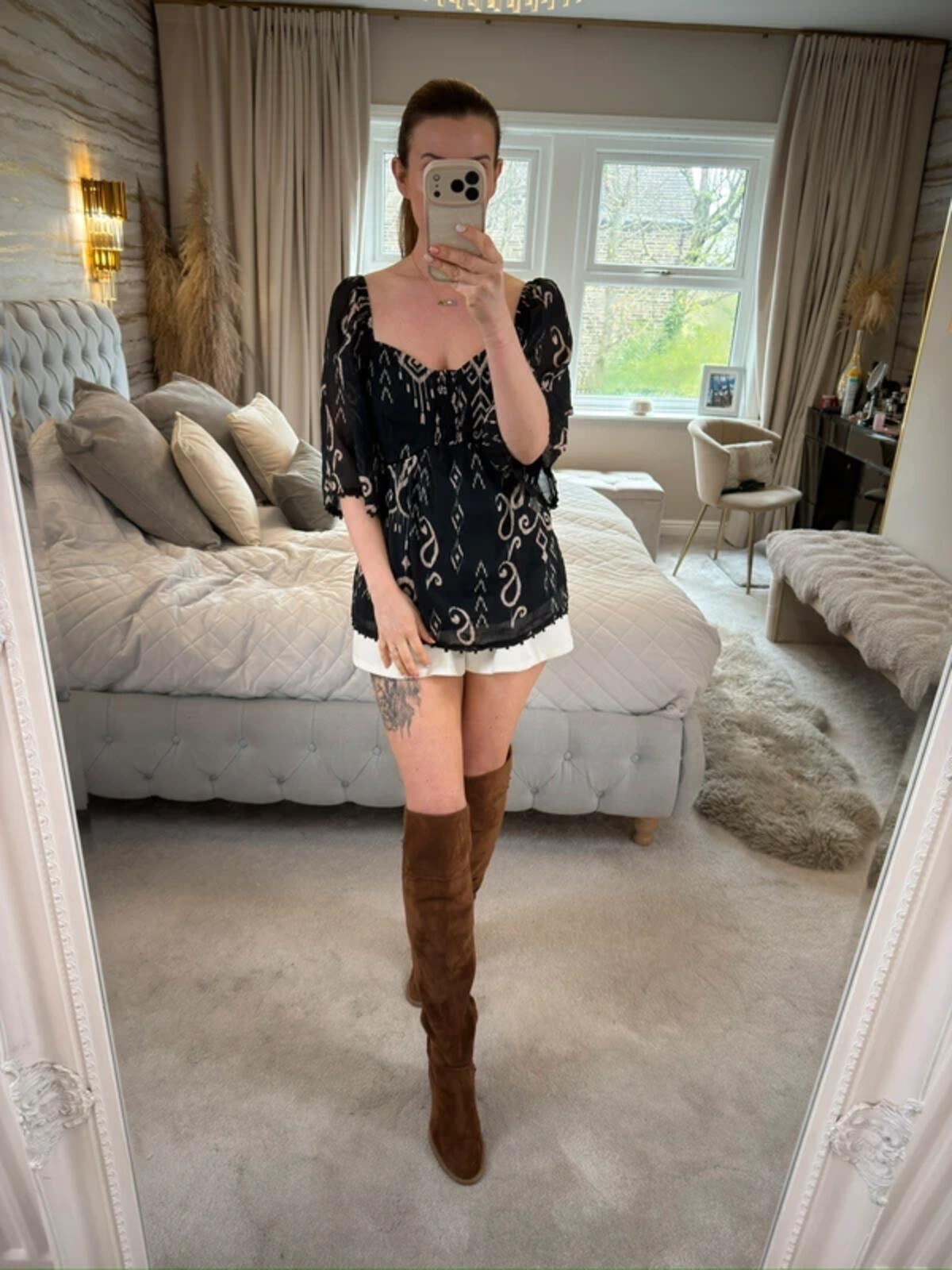 BNWT Phase Eight Black & Beige Boho Blouse 12