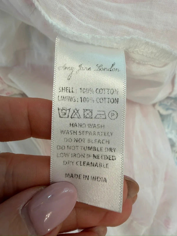Amy Jane London Luna Pink & Blue Floral Tiered Maxi Dress Medium