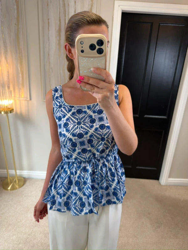Joe Browns Blue & White Porcelain Blouse 6