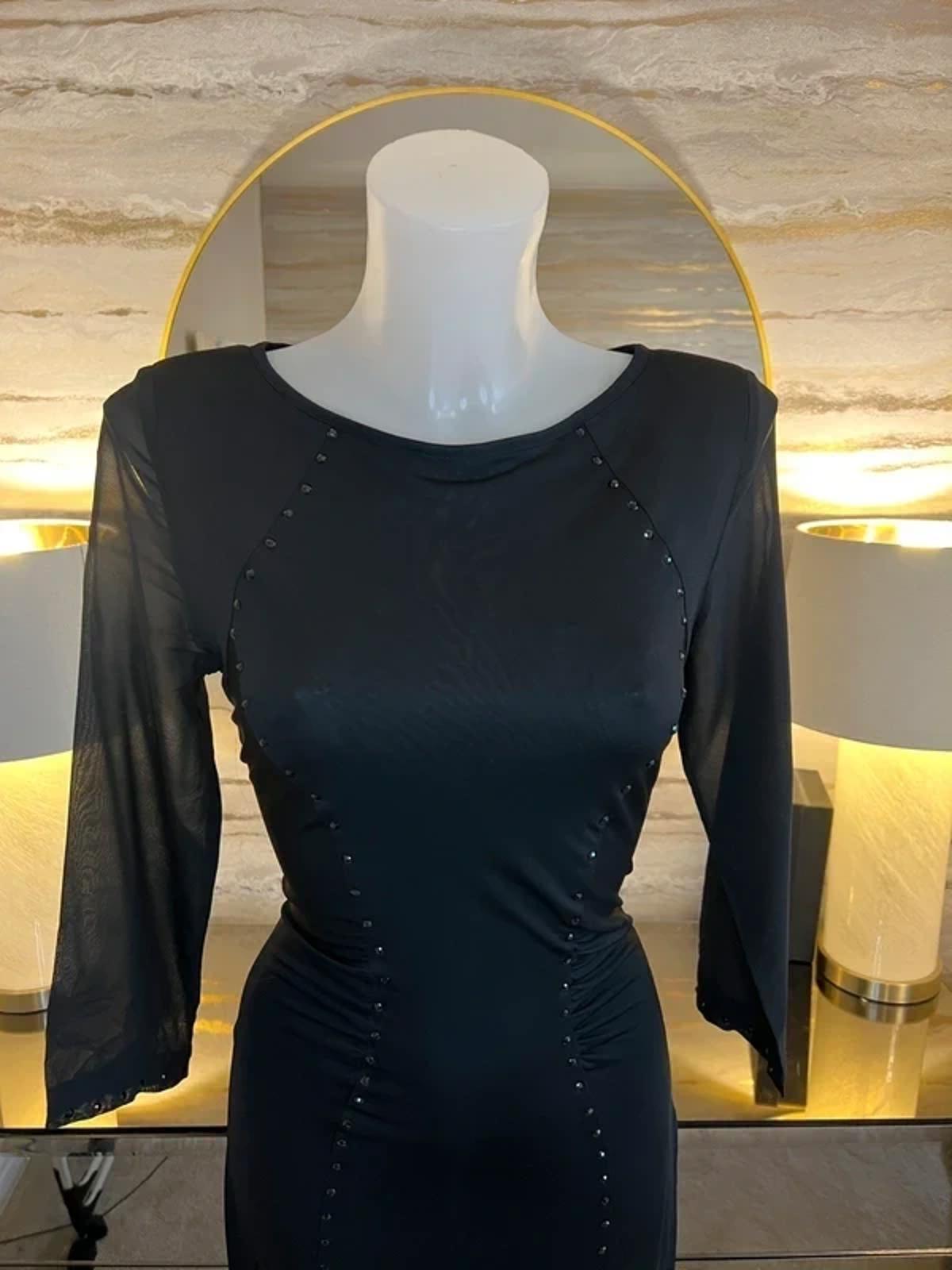 Mint Velvet Black Sparkly Sequin Gown 10
