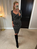 White House Black Market Black & White Stripe Dress
