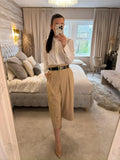 River Island Beige Cropped Wide Leg Trouser 14