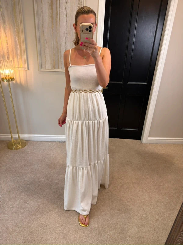 Nasty Gal White Open Back Maxi 10