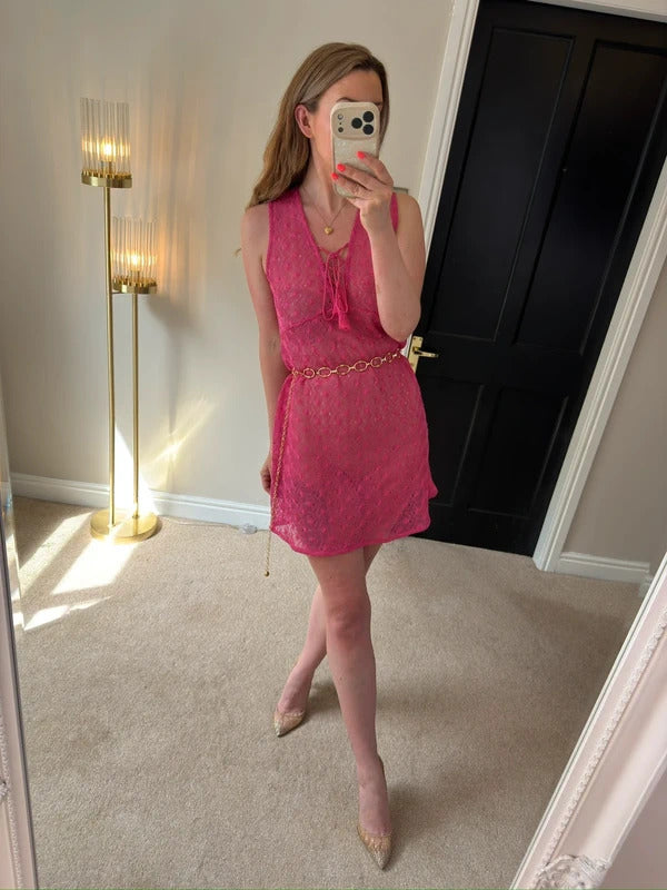 BNWT Papaya Pink Sheer Lace Cover Up Small