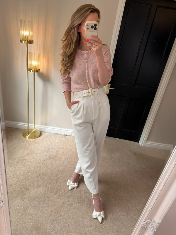 Vintage Inspired Lindy Bop Pink Pearl Button Cardigan XL