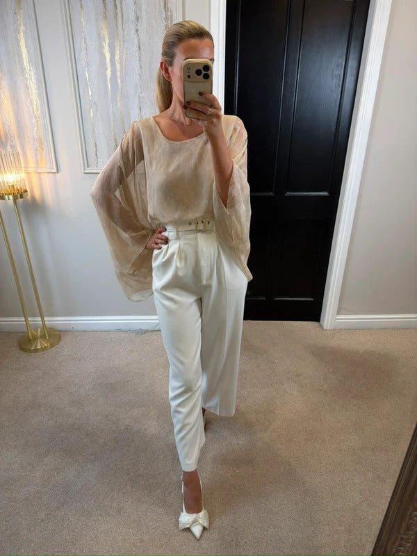 Boutique Cream Relaxed Fit Blouse One Size