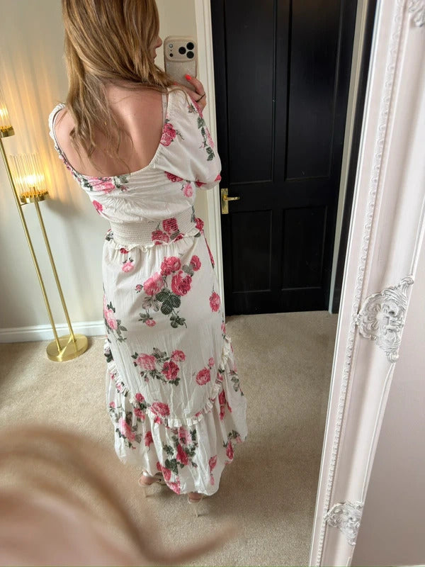 LoveShackFancy Pink Firefly Midi Dress