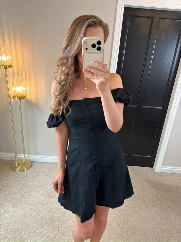 Zara Black Off The Shoulder Mini Dress XS