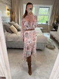 River Island Boho Tie Front Dip Hem Dress 8