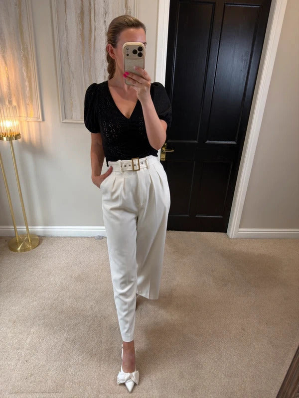 New Look Black Semi Sheer Top 8