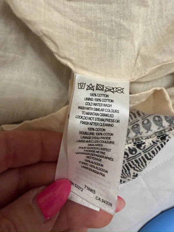 French Connection Cream & Black Boho Dress 12