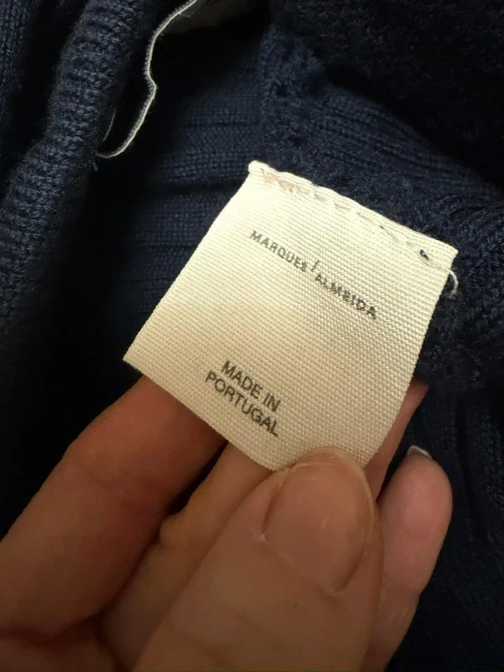 Marques Almeida Navy Knitted Asymmetrical Skirt 8/10
