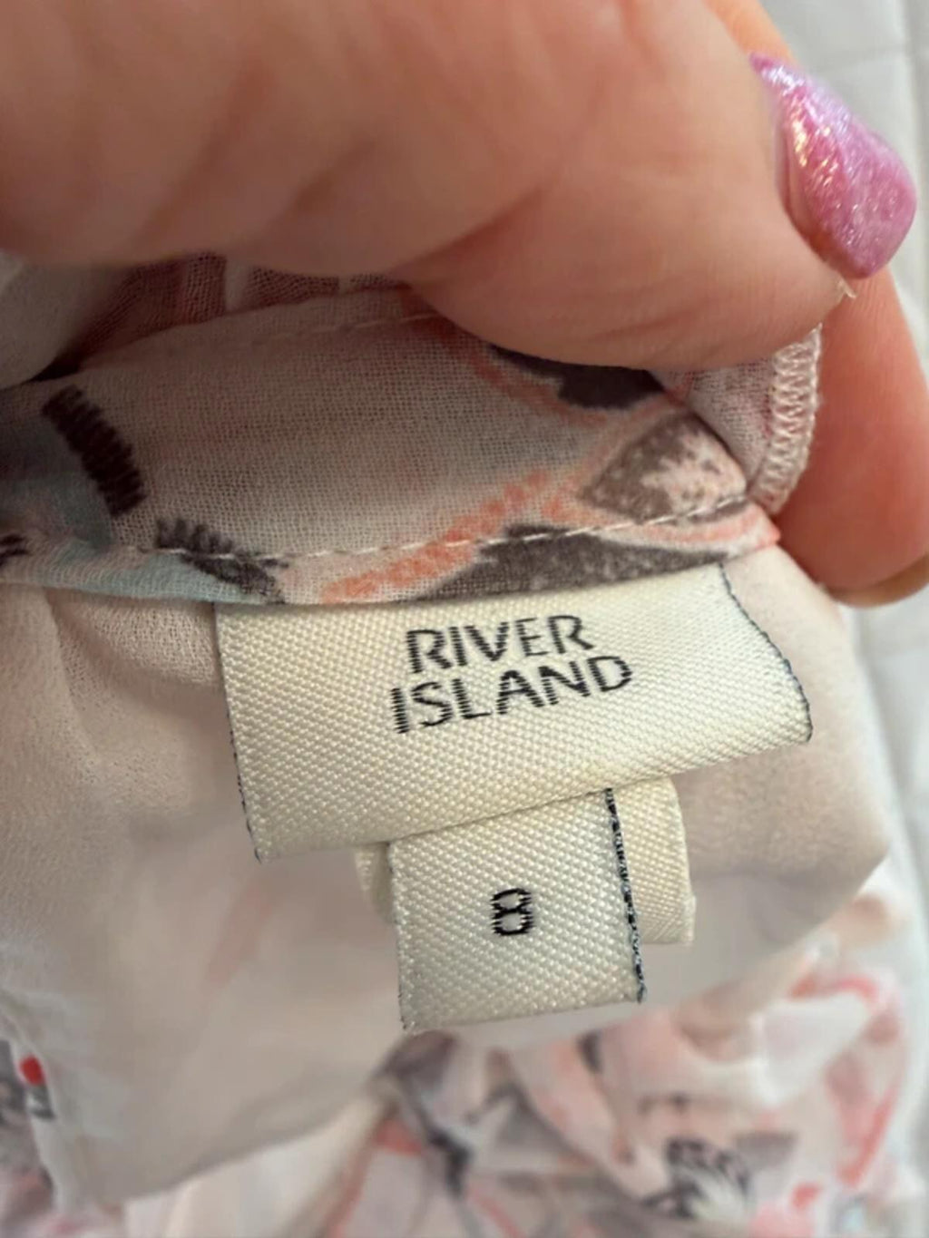 River Island Boho Tie Front Dip Hem Dress 8