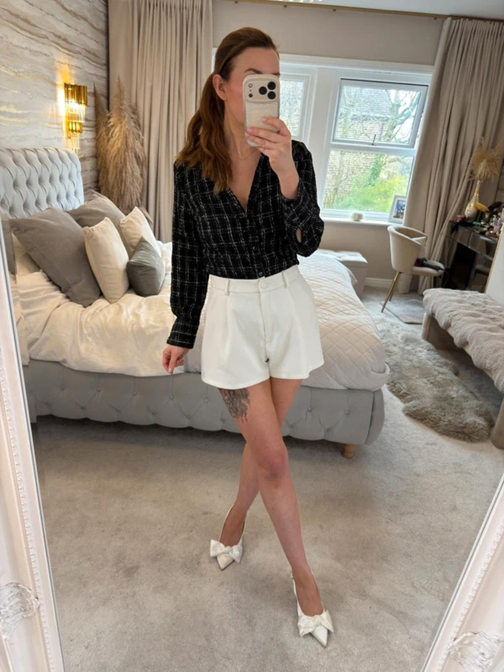 Zara Black Tweed Shirt Small