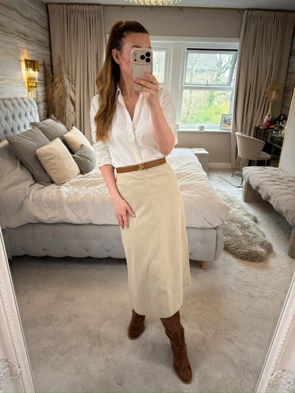 George Cream Midi Skirt 16