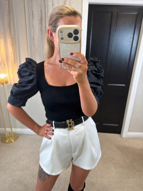 River Island Black Puff Sleeve Top 10