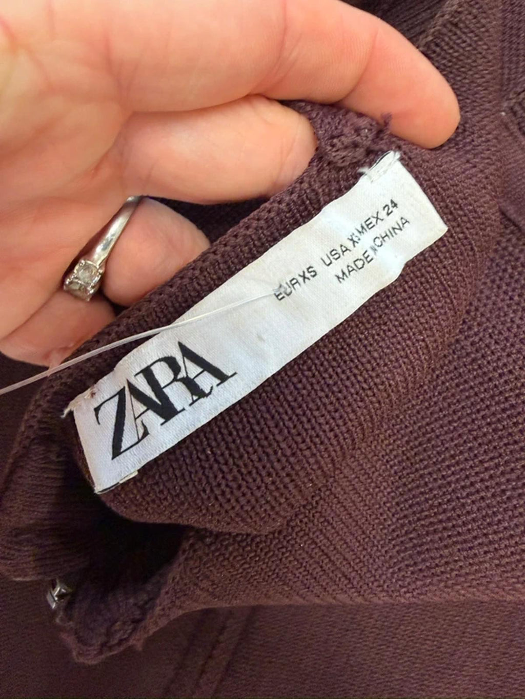 Zara Brown Knitted Top XS