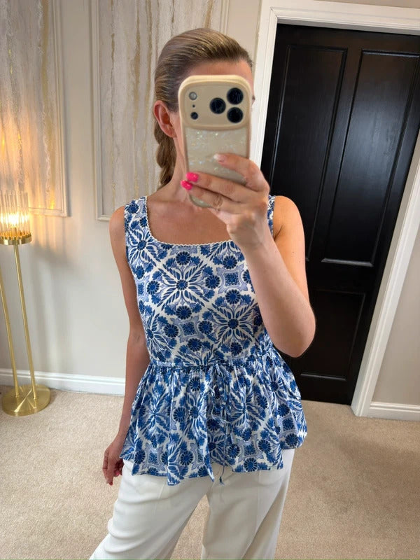 Joe Browns Blue & White Porcelain Blouse 6