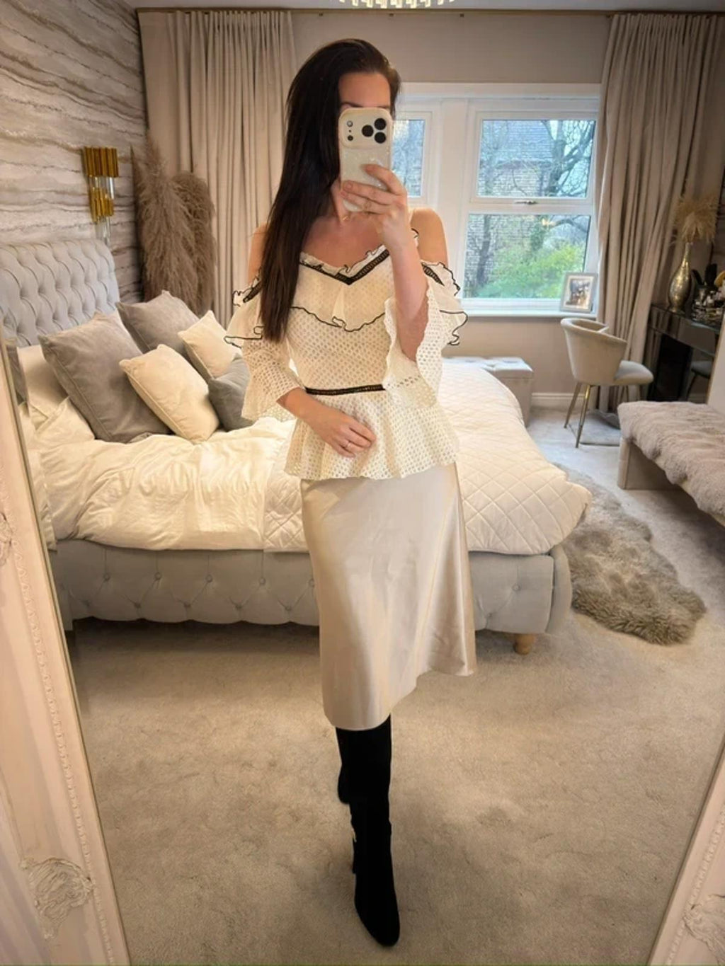 River Island Cream & Black Boho Blouse 12