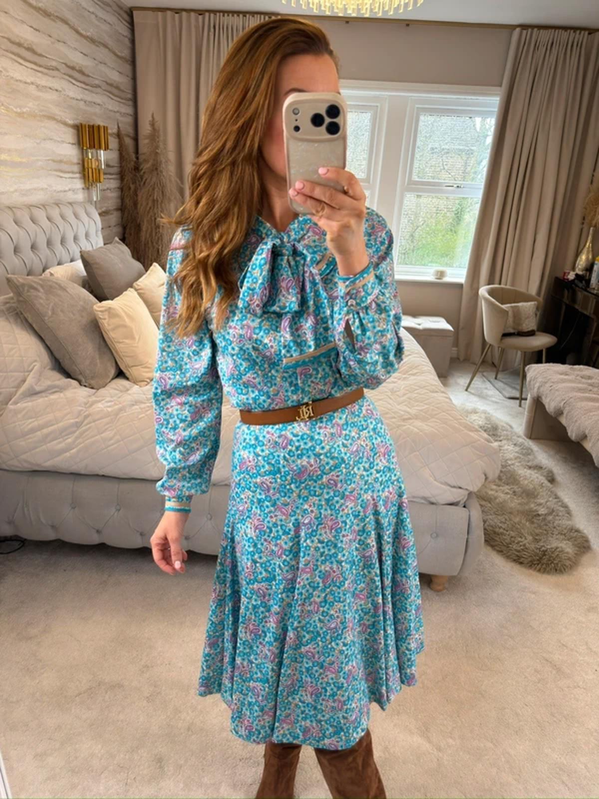 Vintage Blue Paisley Skirt Co Ord 6/8