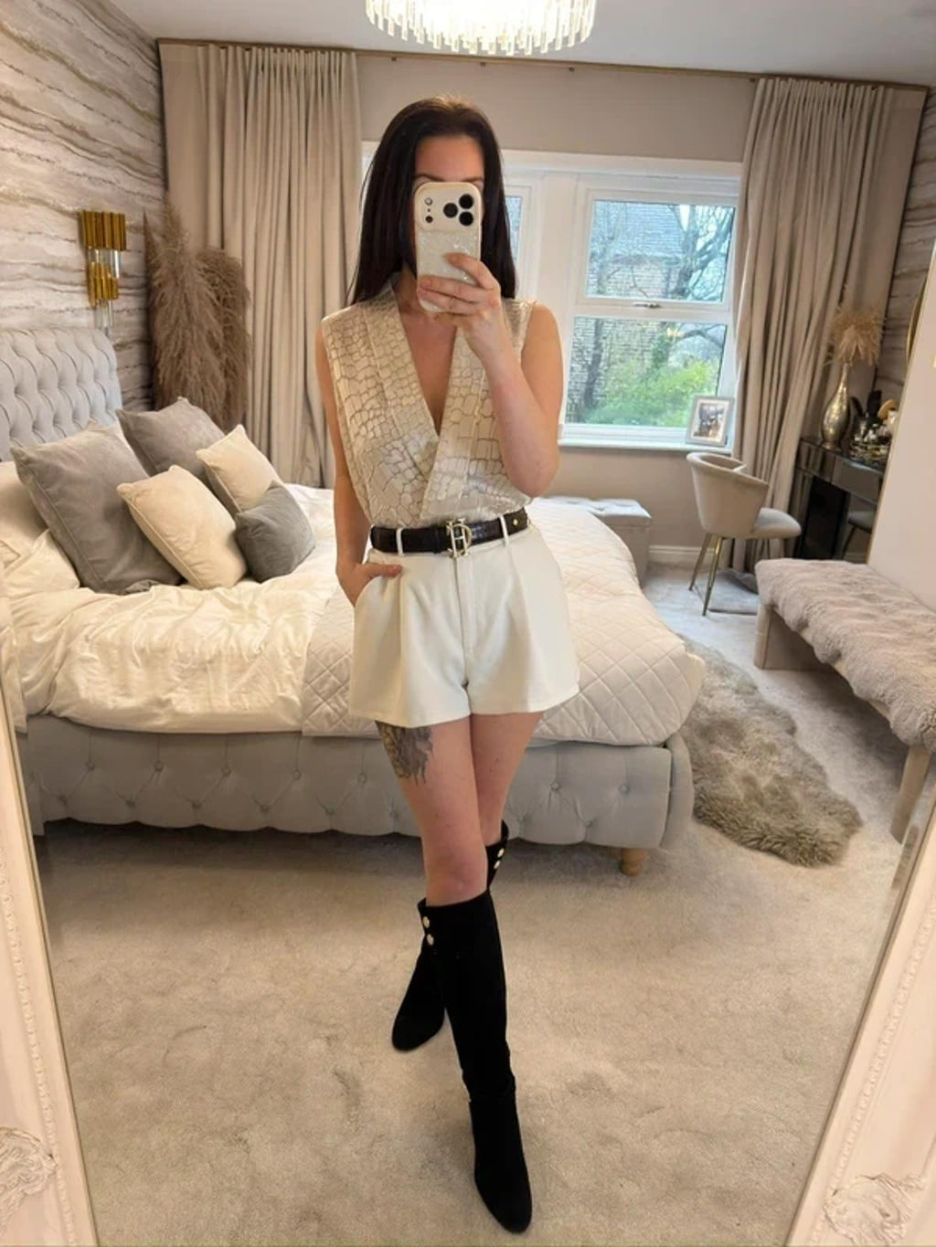 Paraphrase Cream Metallic Blouse 14