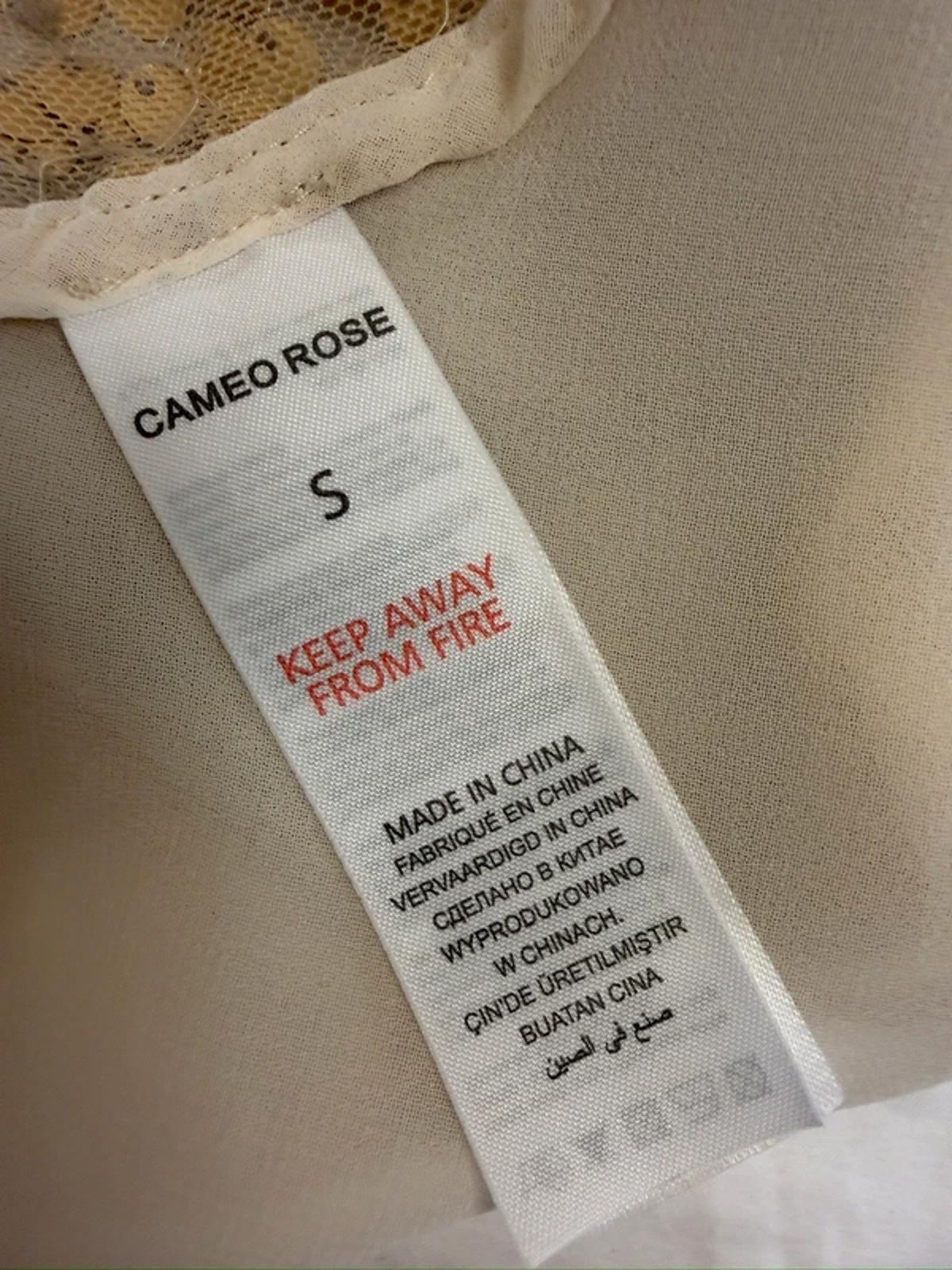 Cameo Rose Gold Sheer Blouse Small