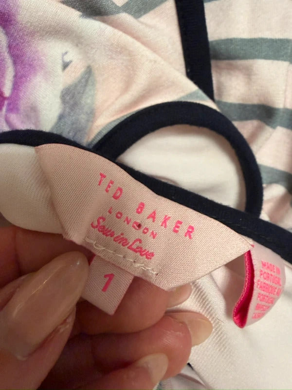 Ted Baker Floral Stripe Dress 8