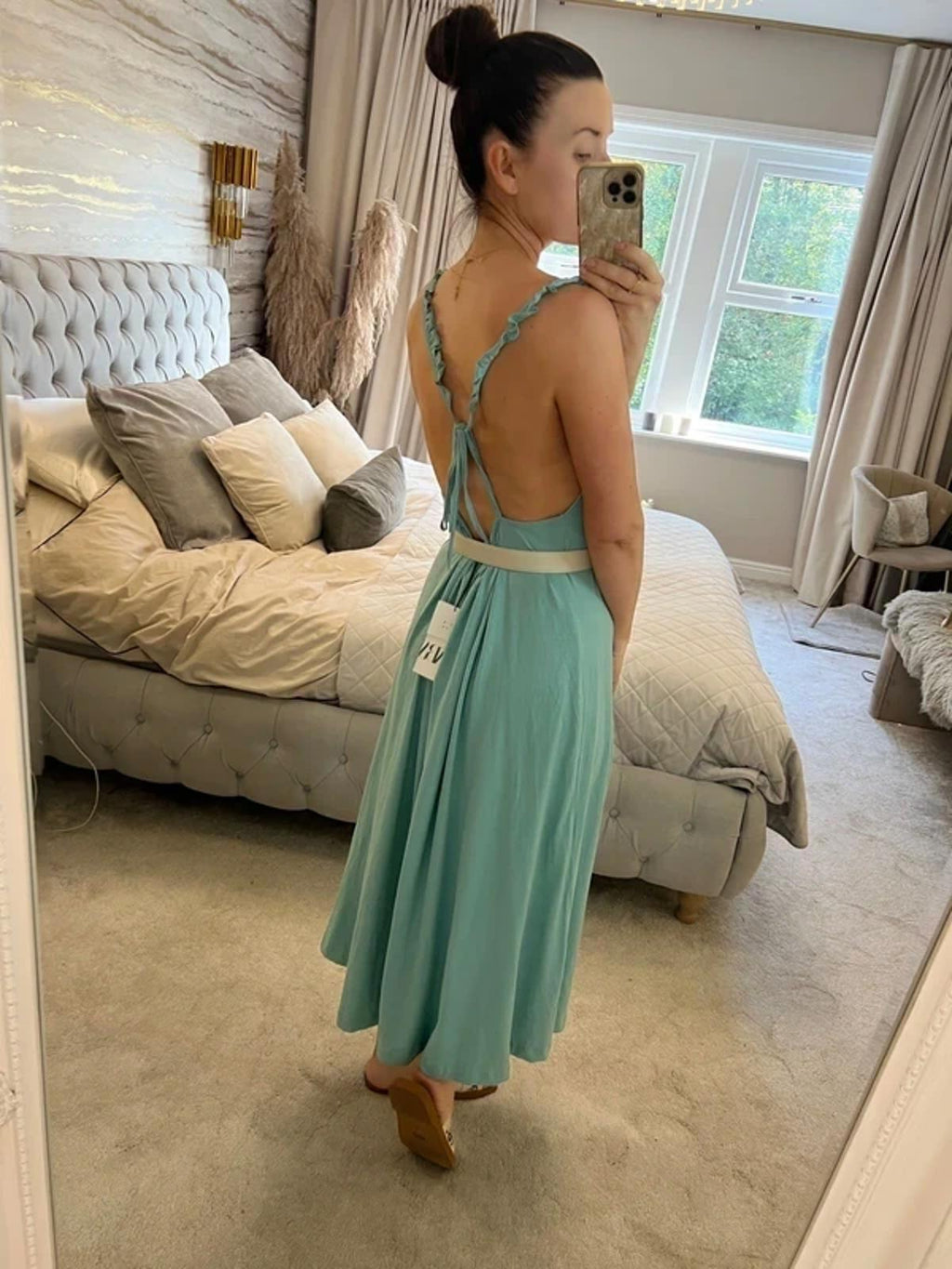 BNWT Zara Mint Green Midi Dress Large
