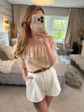 River Island Cream Frill Boho Blouse 8