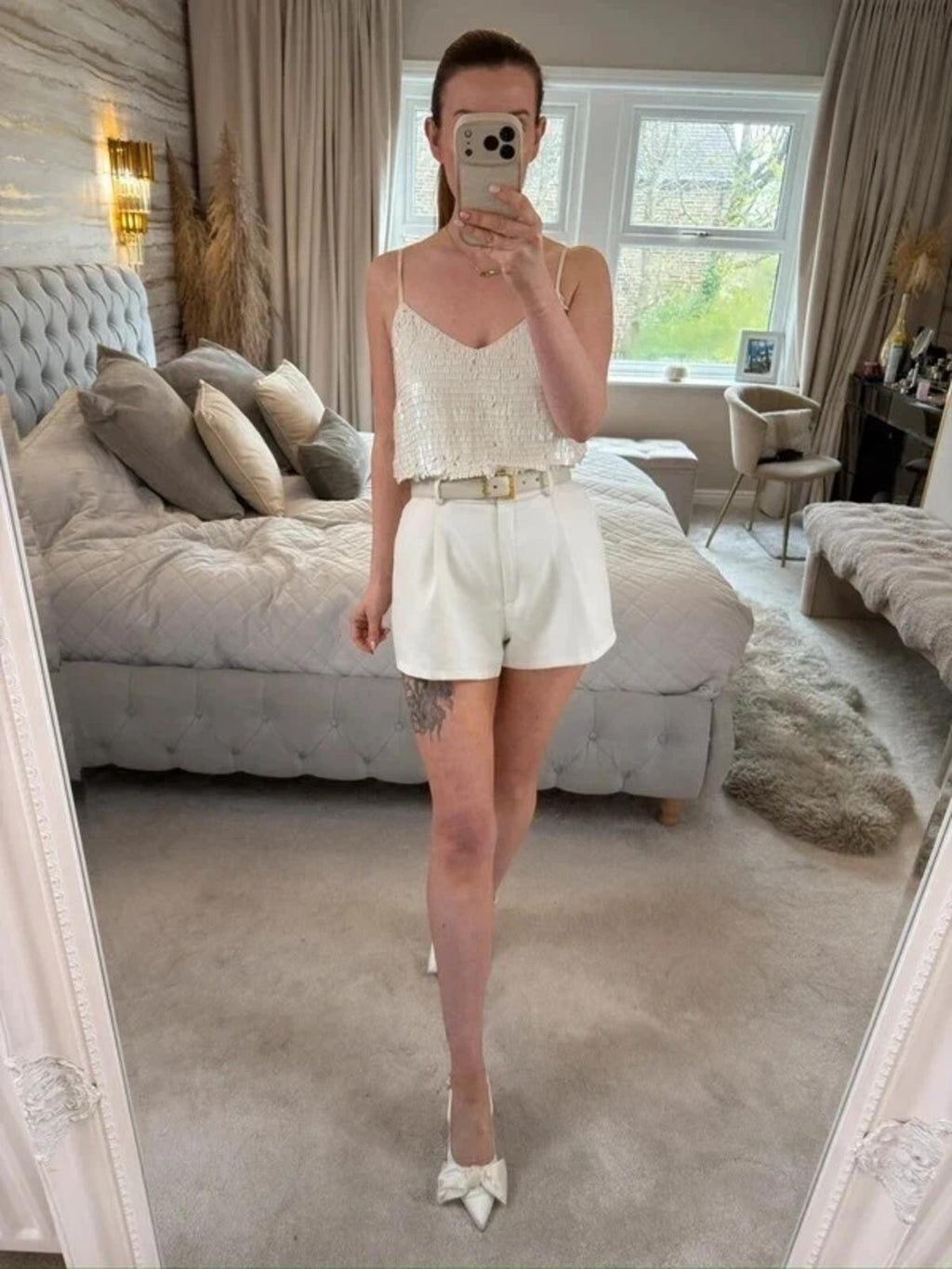 Modern Rarity Cream Sequin Blouse 12