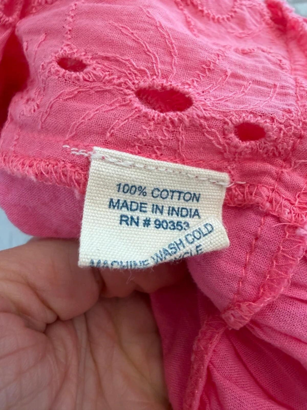 American Flirt Pink 100% Cotton Mini Dress Large