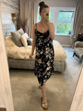 Next Black & Beige Floral Frill Midi Dress / Beach Dress 12